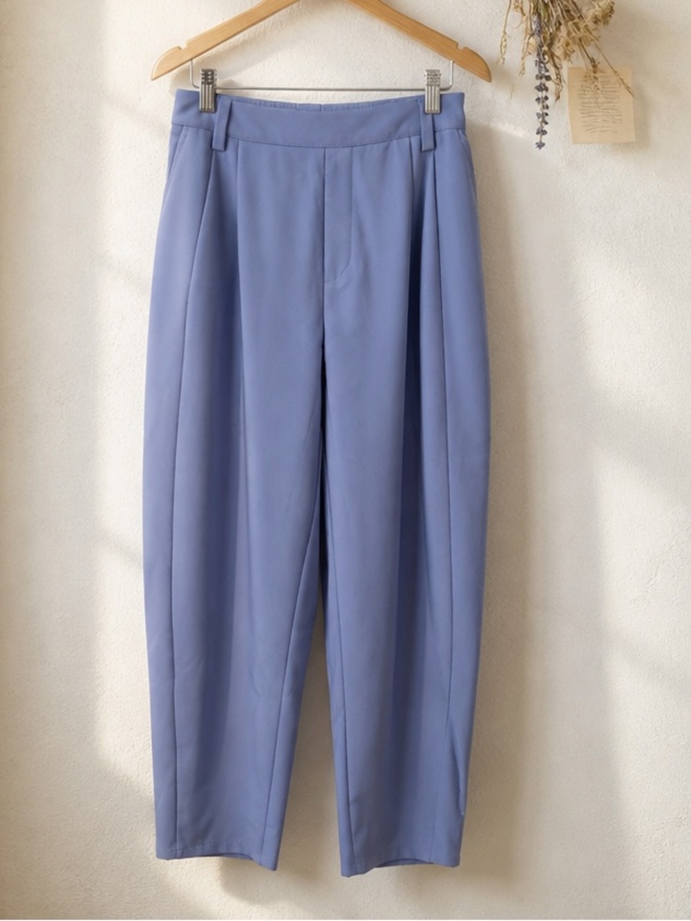 Halara Women's S Lavender High Waist Pleated Barrel Leg Pants Trousers